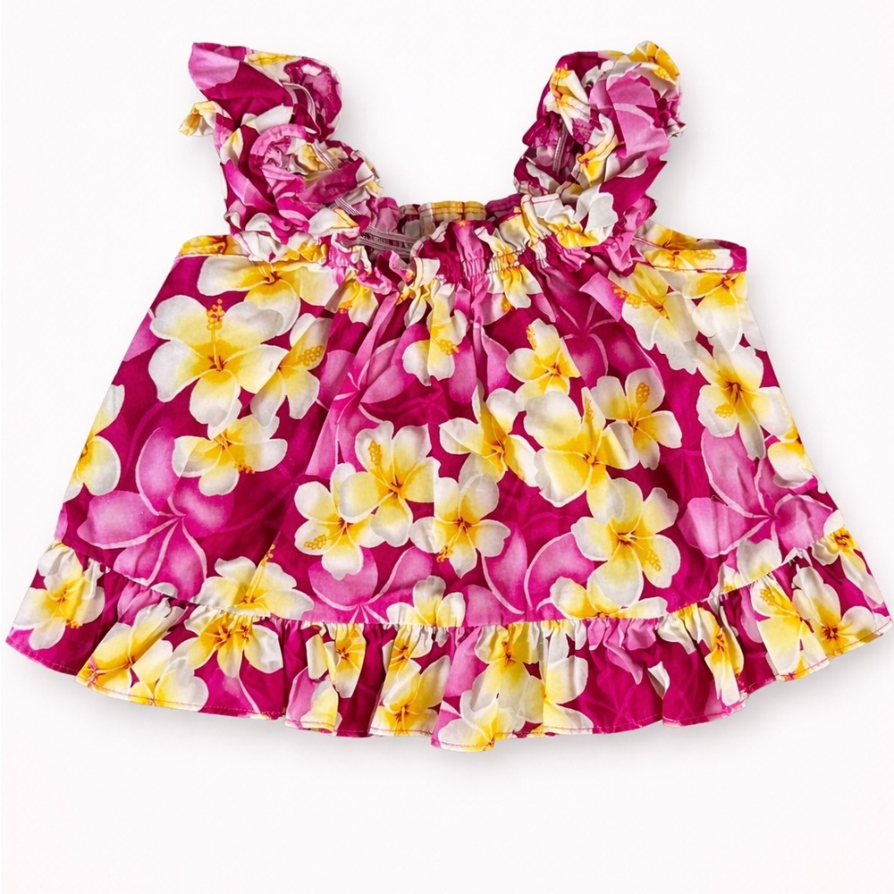 RJC Hawaii Pink Floral Toddler Dress 2T Hawaiian Aloha Tropical